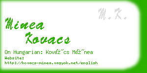 minea kovacs business card